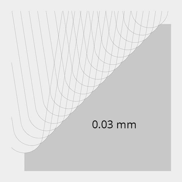 Toolpath diagram at 0.03 mm stepover